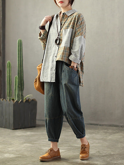 Damen Harem Jeanshose im lockeren Casual-Stil für Alltag und Freizeit