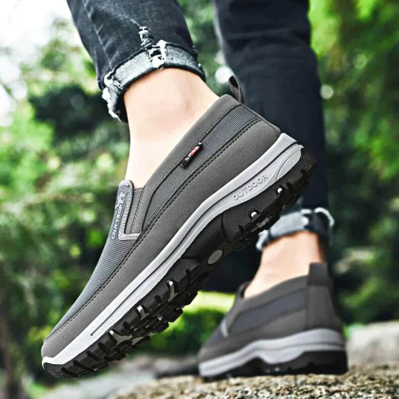 Herren Slip-On Freizeitschuhe Outdoor Komfort Mokassins für Alltag und Spaziergänge