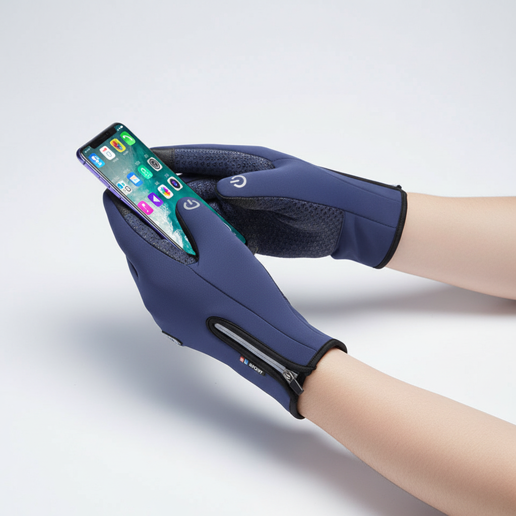 Unisex Winter Fahrradhandschuhe mit Reißverschluss & Touchscreen-Funktion