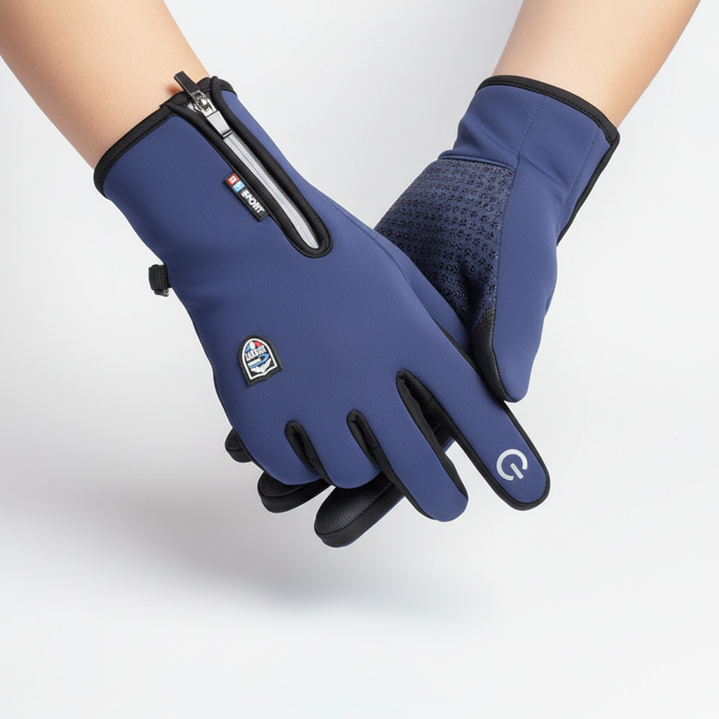 Unisex Winter Fahrradhandschuhe mit Reißverschluss & Touchscreen-Funktion