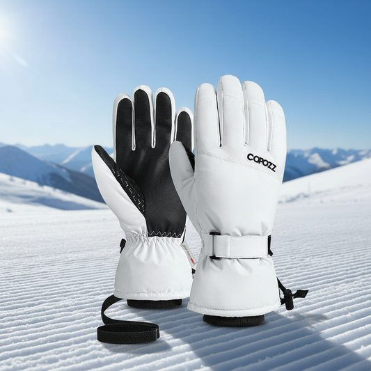 Unisex Winter Skihandschuhe Schneehandschuhe mit Gurt und Kordelzug