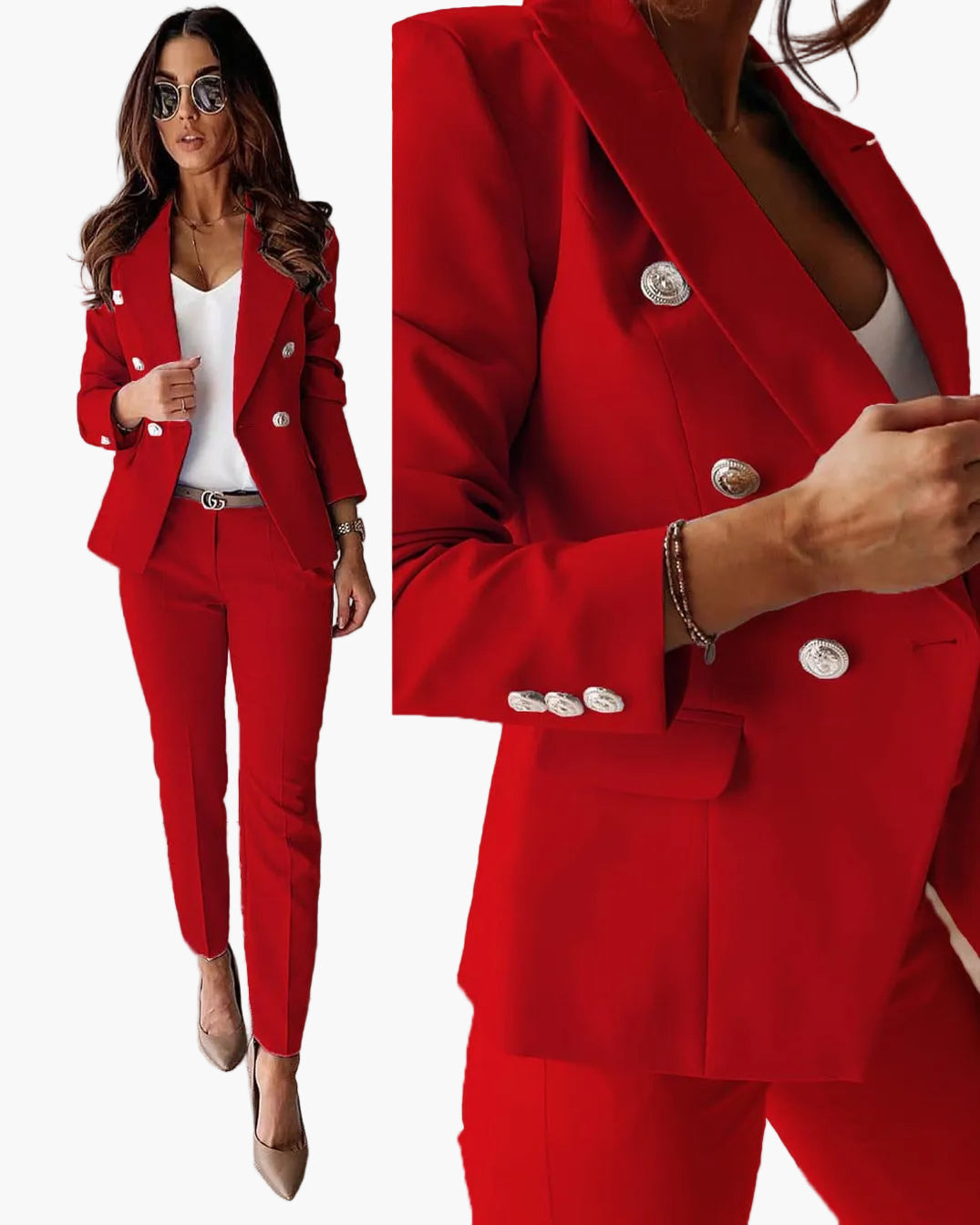 Damen Business Anzug Set – Elegantes Blazer & Hose Ensemble, Modernes Tailoring für Büro & Anlass