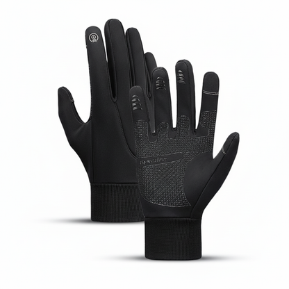 Unisex Touchscreen-Handschuhe Schwarz | Grau mit Rippbündchen & Anti-Rutsch-Grip