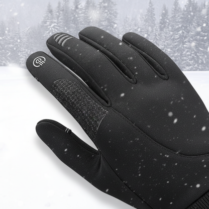 Unisex Touchscreen-Handschuhe Schwarz | Grau mit Rippbündchen & Anti-Rutsch-Grip