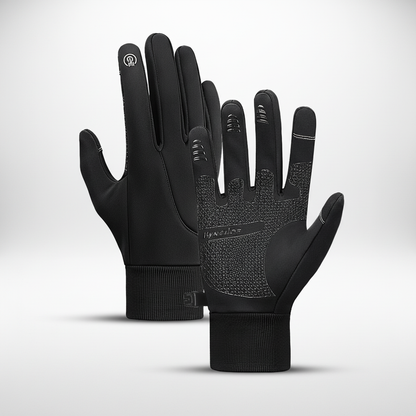 Unisex Touchscreen-Handschuhe Schwarz | Grau mit Rippbündchen & Anti-Rutsch-Grip