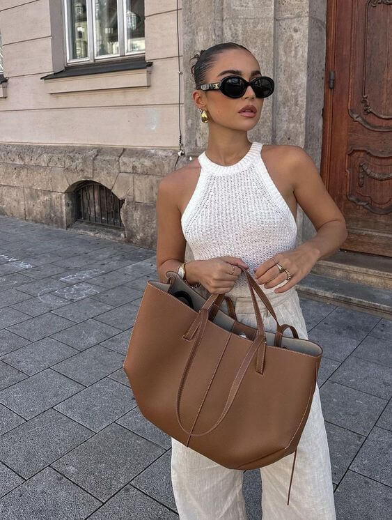 Damen Vintage Shopper Tasche – Stilvolle große Tote Bag für Alltag & Freizeit