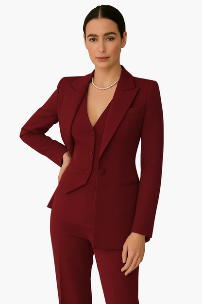 Damen Business Anzug 3-teilig – Eleganter Blazer, Weste und Hose für Büro & Events