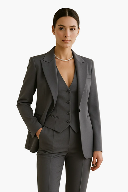 Damen Business Anzug 3-teilig – Eleganter Blazer, Weste und Hose für Büro & Events