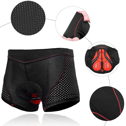 Herren Fahrradhose mit 5D-Gel-Polster – Atmungsaktive, stoßdämpfende Radunterhose für Mountainbike, Rennrad & Pendler