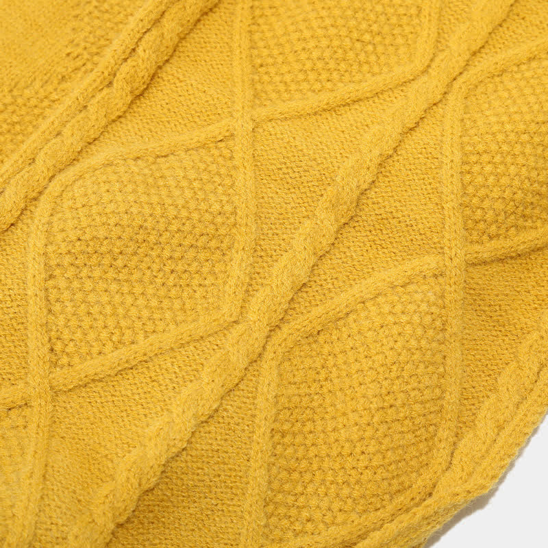 Strickmütze Schal Handschuhe Set mit Bommel und Touchscreen-Funktion