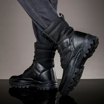 Unisex Schnürstiefel Hoher Schaft Stiefel mit robuster Sohle