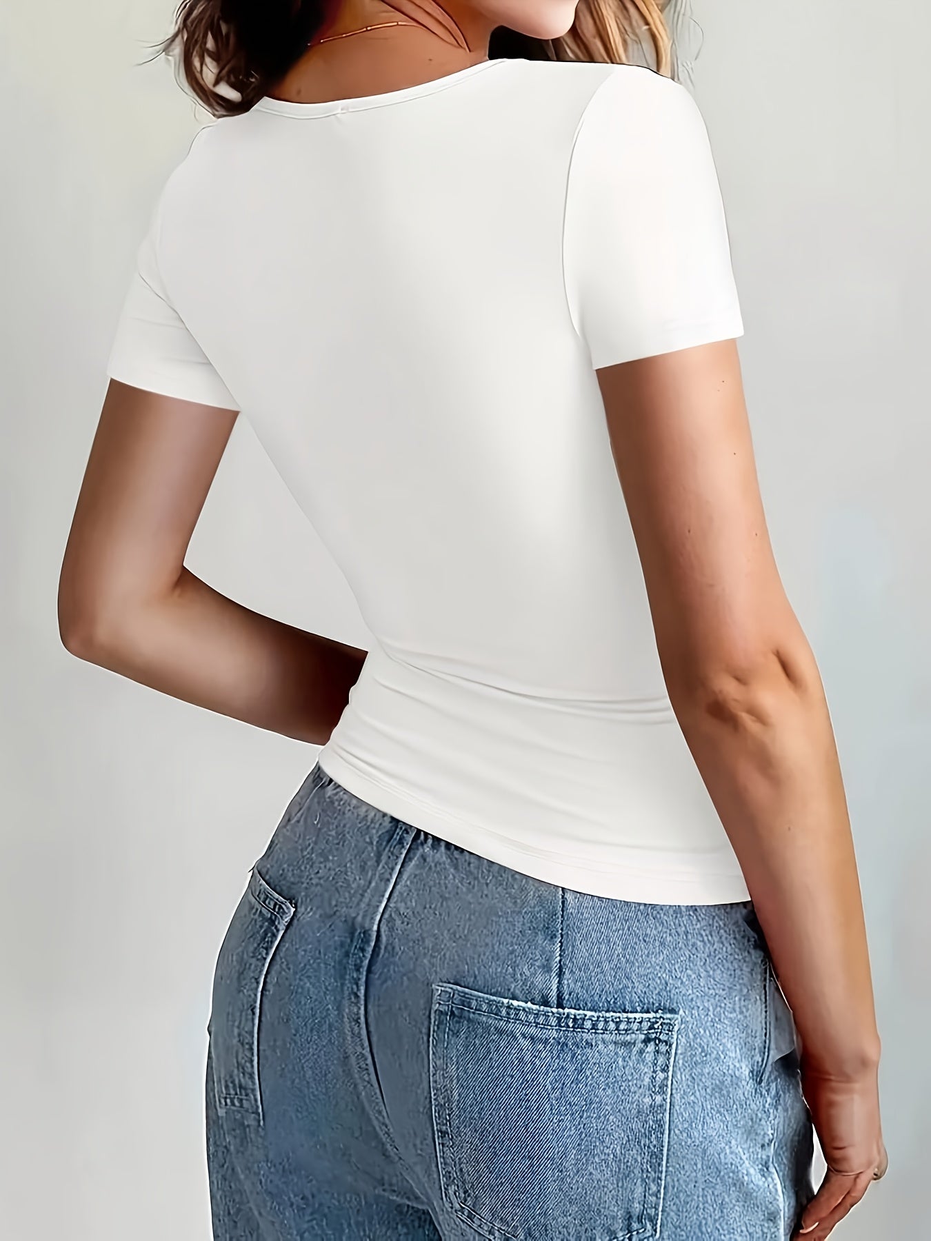 Damen Kurzarmfigurbetontes Basic Top – Modisches Allround-Talent für Alltag und Freizeit