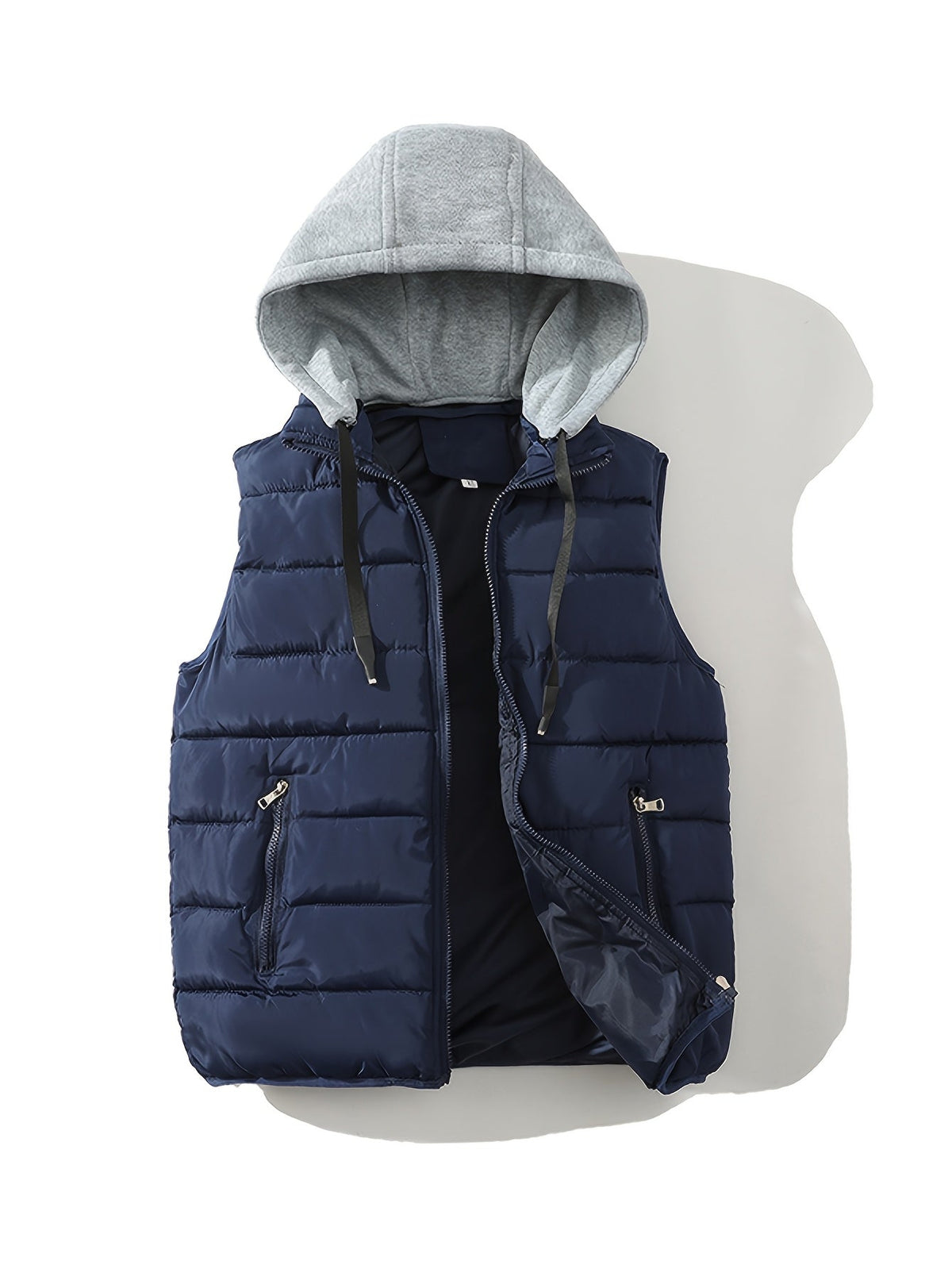 Steppweste mit Kapuze Herren/Unisex Gepolsterte Outdoor Weste Reißverschluss