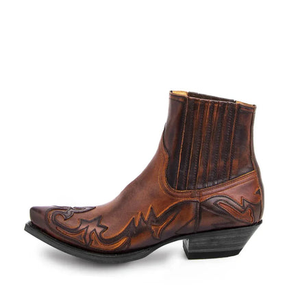 Herren Cowboy Stiefeletten im Western-Stil – Klassische Freizeit-Boots für modebewusste Männer
