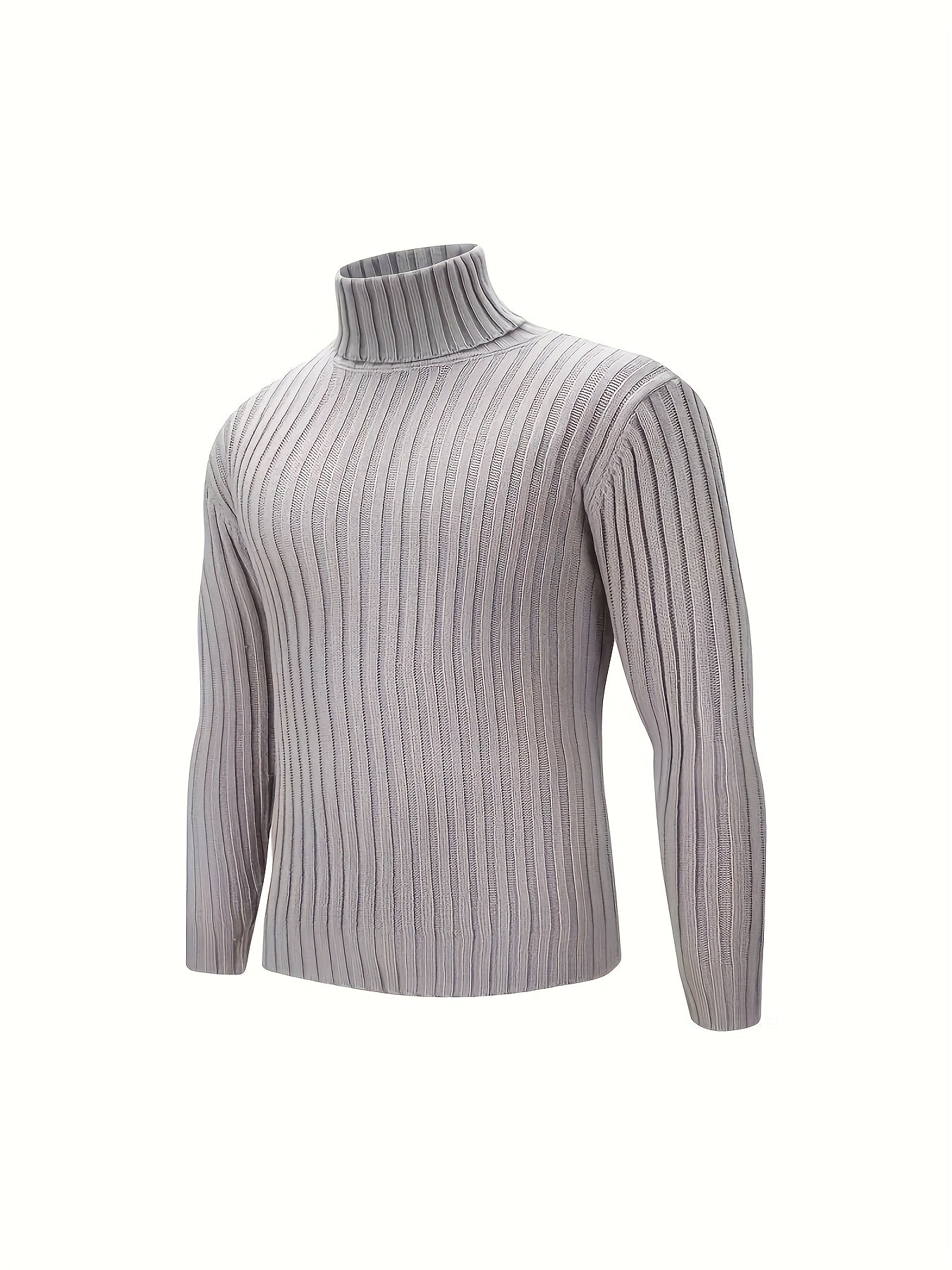 Herren Rollkragenpullover, grob gestrickt, Rippmuster, Schwarz