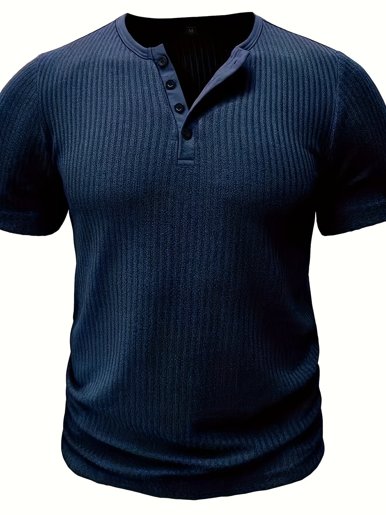 Herren Henley T-Shirt Kurzarm – Geripptes Freizeitshirt mit Knopfleiste für Alltag und Freizeit