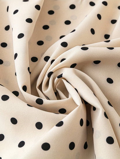 Damen Polka Dot Bluse mit Volantärmeln und V-Ausschnitt – Eleganter Freizeit- und Büro-Look