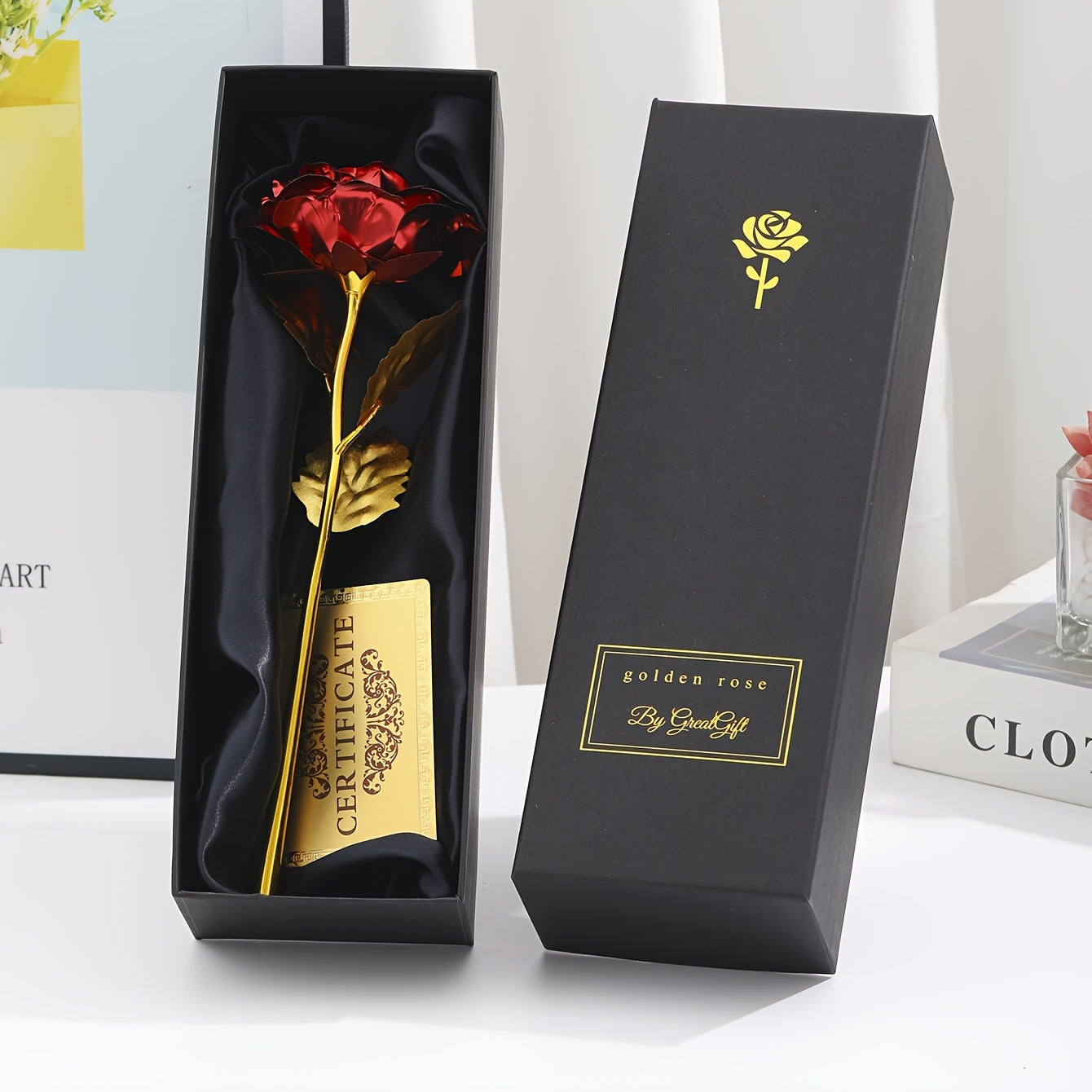 Muttertag Geschenk Deko-Rose im Luxus-Geschenkset für Damen – Ewige Kunstrose als stilvolles Präsent