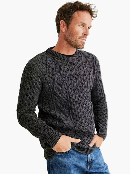 Herren Strickpullover im Zopfmuster – Klassischer Casual Style für Alltag und Freizeit