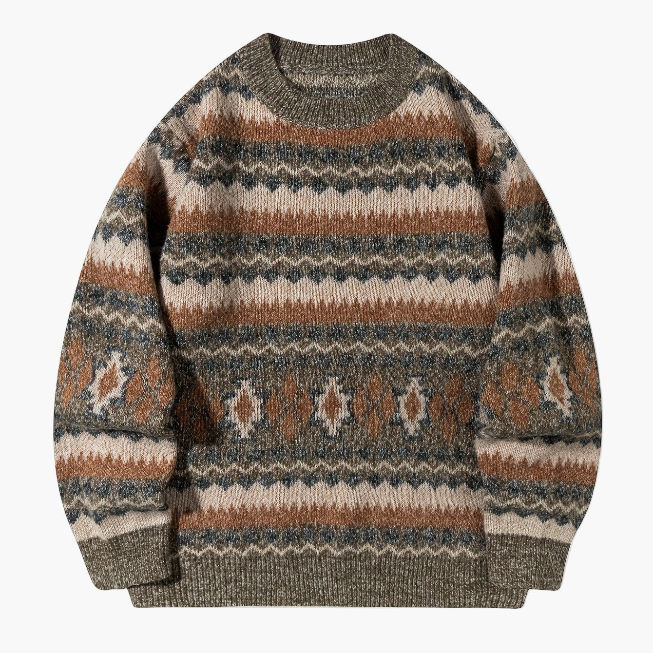 Herren Strickpullover im Retro Fair Isle Stil – Lässiger Winterpullover für Alltag & Freizeit