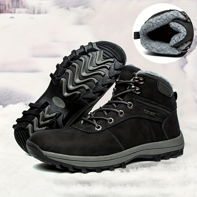 Herren Winterstiefel Outdoor Schnürstiefel Warm Gefüttert
