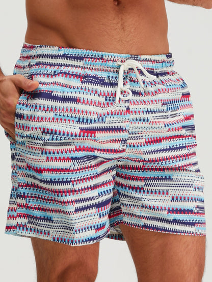 Herren Badeshorts Sportlich mit Modernem Muster – Perfekt für Strand & Freizeit