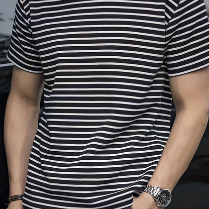 Herren T-Shirt mit klassischem, gestreiftem Design – Kurzarm, zeitloser Stil für Alltag und Freizeit