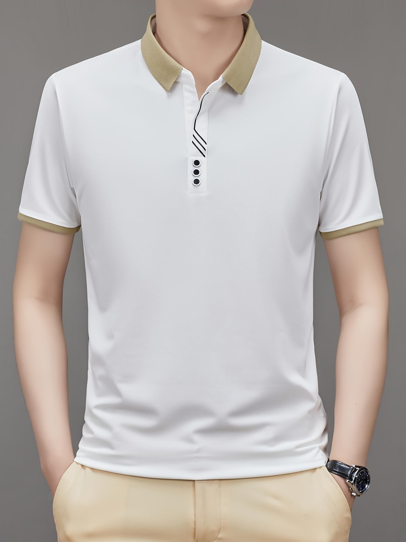 Herren Polo-Shirt mit Kontrastkragen – Stilvolles Freizeit- und Business-Oberteil