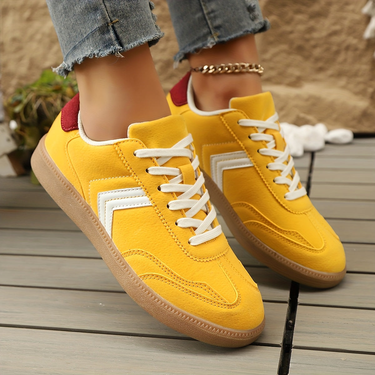 Damen Retro Sneaker im Casual Look – Bequeme Freizeitschuhe für Alltag und Streetstyle