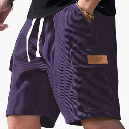 Herren Freizeithose – Modische gestreifte Shorts mit Kordelzug und Seitentasche, ideal für Alltag & Urlaub