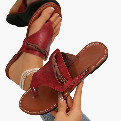 Damen Zehentrenner Sandalen im Boho-Stil für Sommer, Freizeit & Alltag