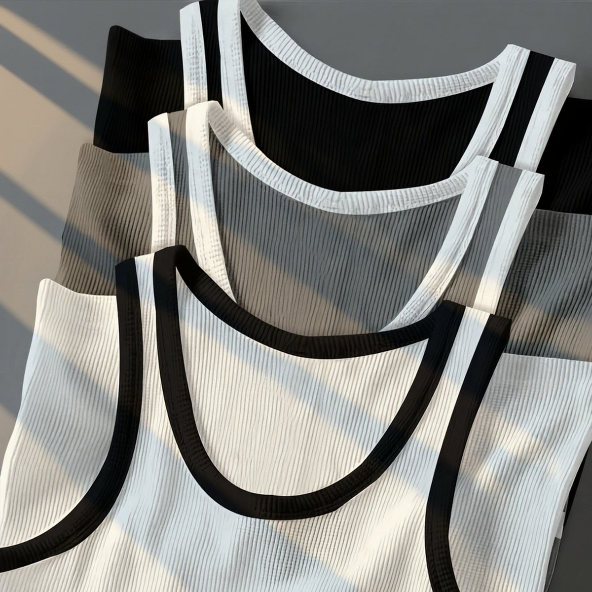 Herren Sportliches Ripp-Tanktop Set – Klassischer Schnitt, Modernes Design, Für Fitness & Freizeit