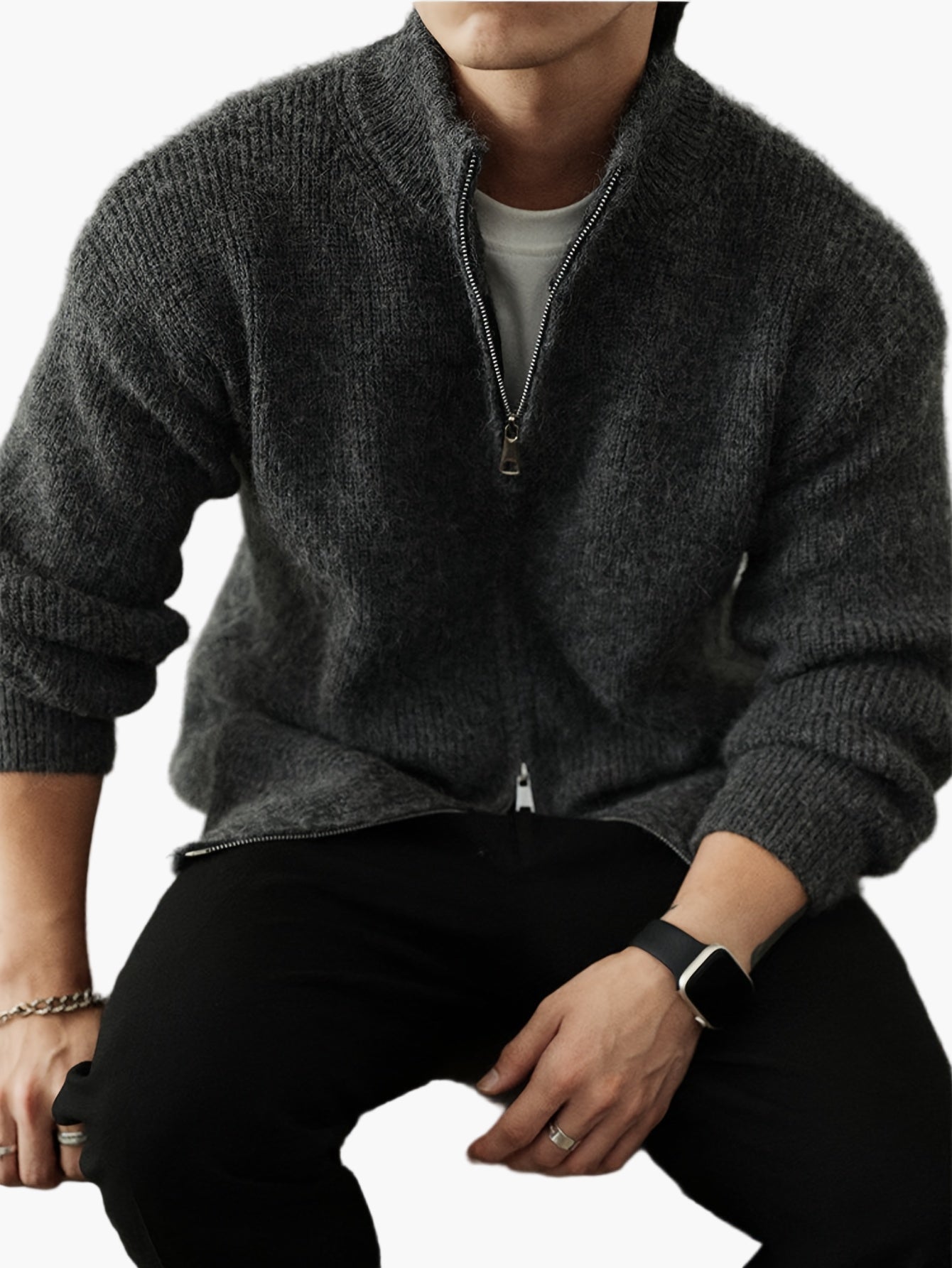 Herren Strickjacke mit Reißverschluss – Lässiger Pullover im modernen Design für Alltag und Freizeit