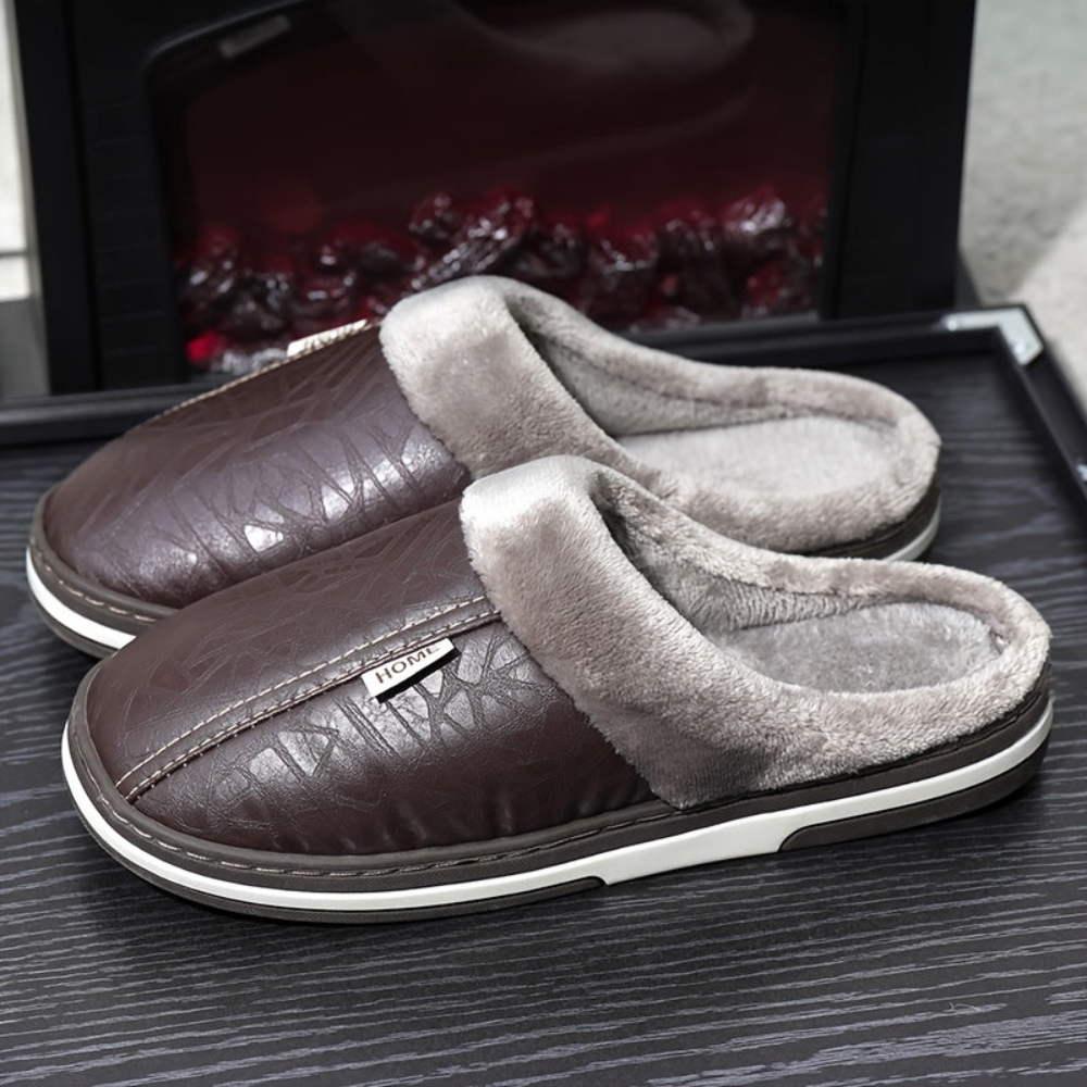 Gefütterte Pantoletten Hausschuhe mit weichem Innenfutter für Damen & Herren, Unisex
