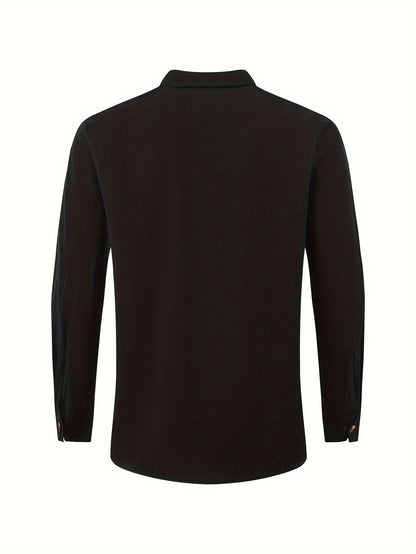 Herren Stehkragen Hemd Modern Vintage Stil Freizeit Business