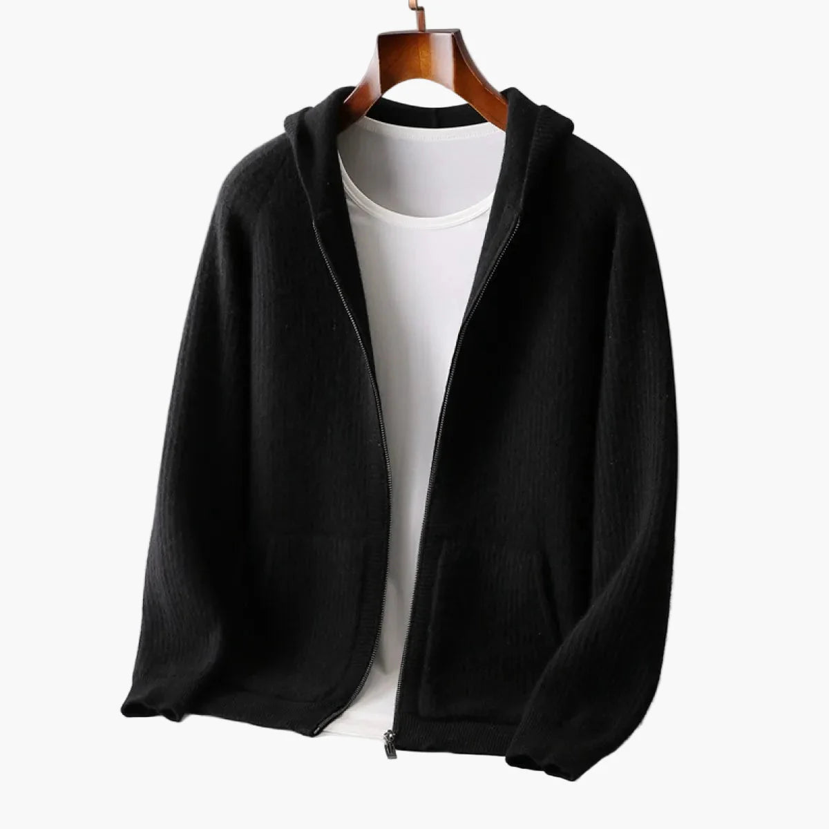 Herren Premium Hoodie Strickjacke – Stilvoller Kapuzenpullover für Alltag und Freizeit