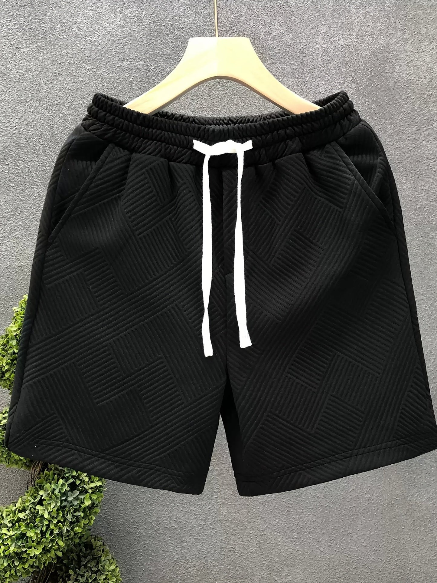 Herren Freizeitshorts mit Prägungsmuster – Moderner Look für Alltag und Sport