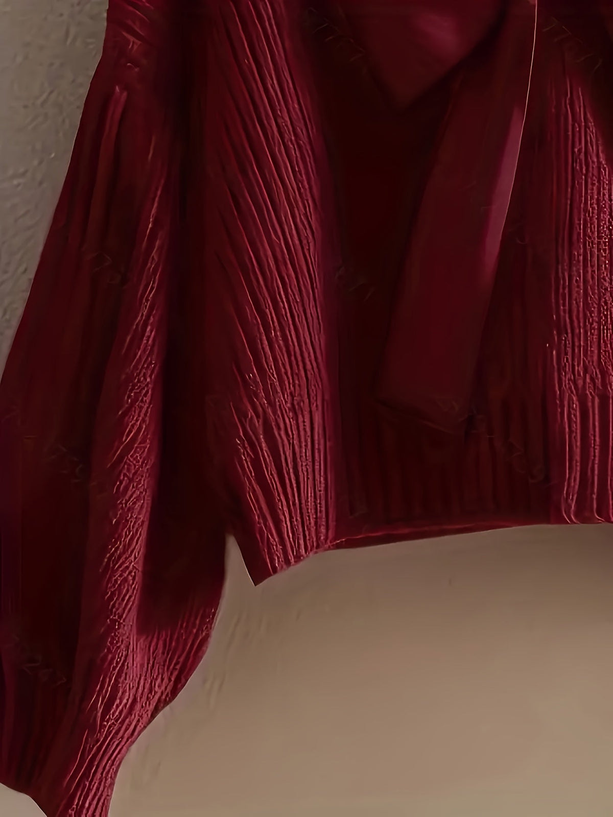 Damen Strickpullover V-Ausschnitt mit großer Schleife, Langarm