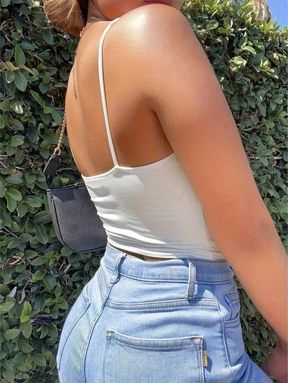 Damen Crop Top mit Frontschleife und Cut-Out – Modisches Camisole für Alltag und Ausgehen