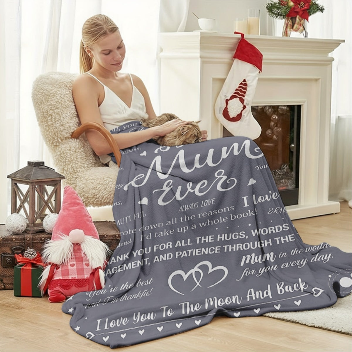 Muttertag Geschenkdecke – Best Mum Ever Kuscheldecke für Frauen, sentimentale Botschaften & Design, perfekte Geschenkidee