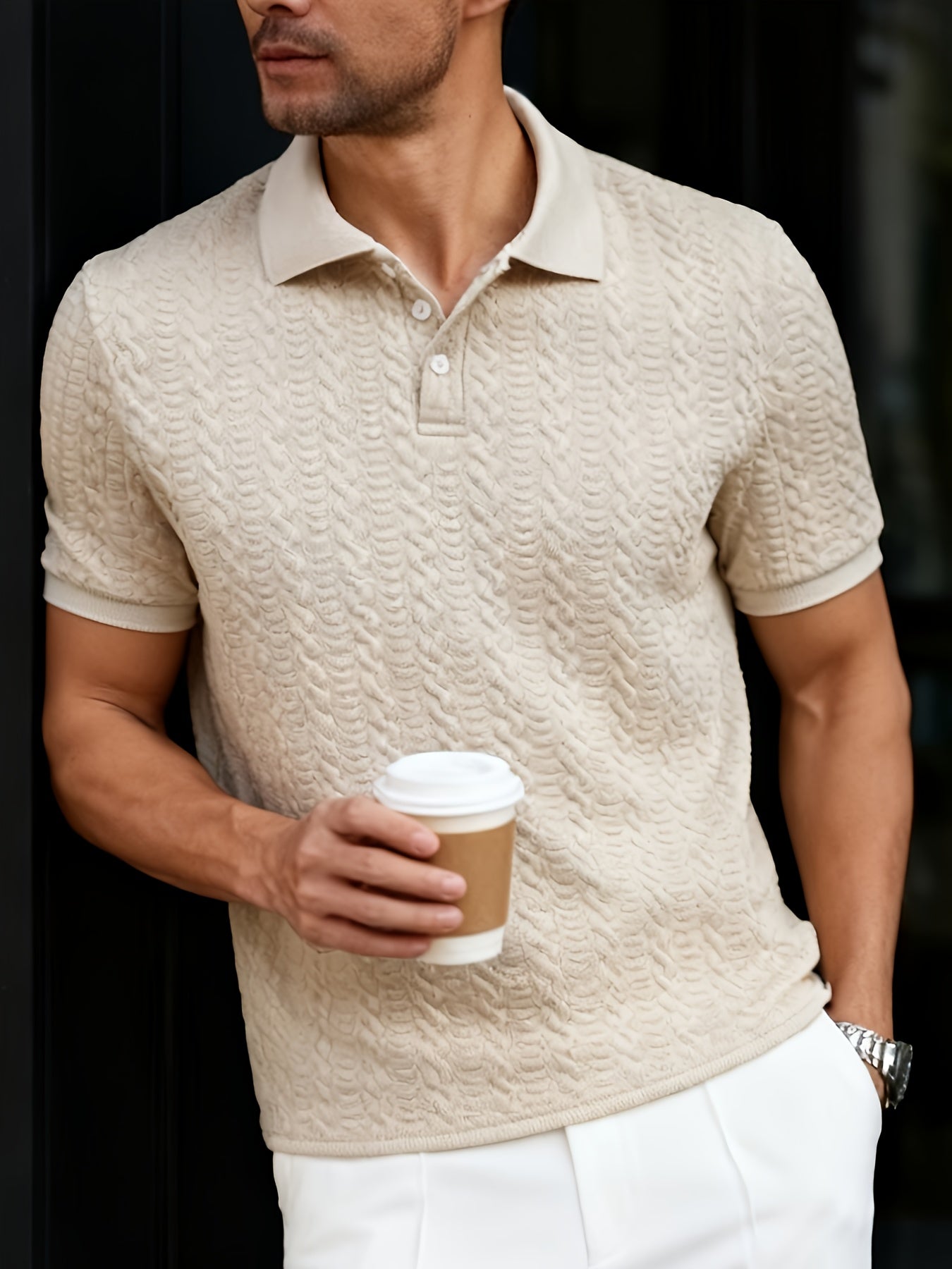 Herren Polohemd im modernen Strick-Design – Stilvoller Freizeit-Look für Alltag & besondere Anlässe