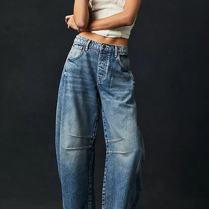Damen Sommerhose – Weite High Waist Freizeithose mit geradem Bein für Büro oder Alltag