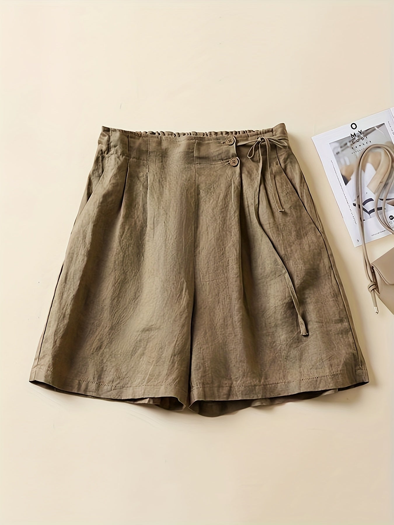 Damen Weite Freizeithose Shorts – Elegante High-Waist Culottes für Alltag und Büro