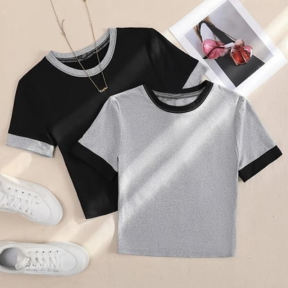 Unisex Kontrast-T-Shirt im modernen Casual-Stil – Perfekt für Alltag & Freizeit