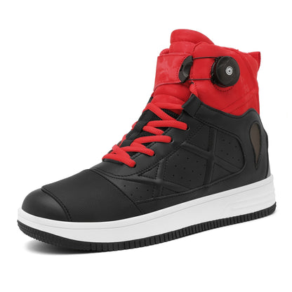 Hoher Sneaker für Herren, Schwarz mit Schnürsenkeln & Drehverschluss