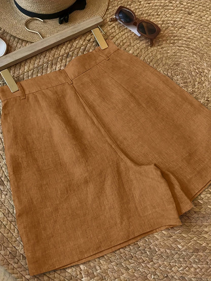 Damen Vintage Shorts im eleganten Sommerstil – Ideal für Freizeit & Urlaub