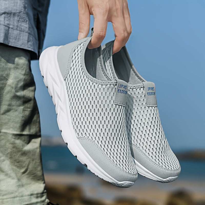 Herren Slip-On Sportschuhe Atmungsaktiv für Freizeit und Training
