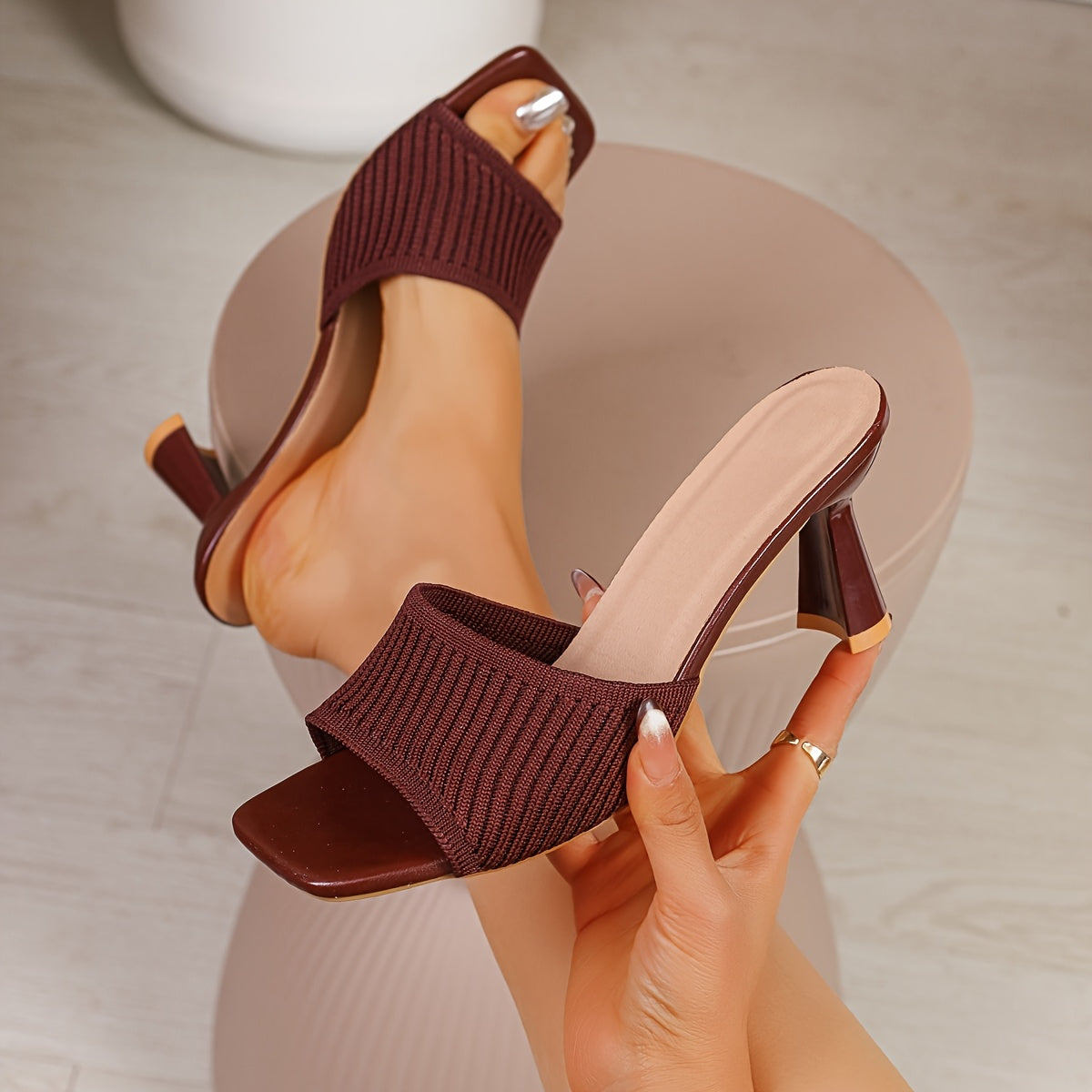 Damen High Heel Mules mit Absatz und modernem Design – Elegante Slip-Ons für Alltag & Anlass