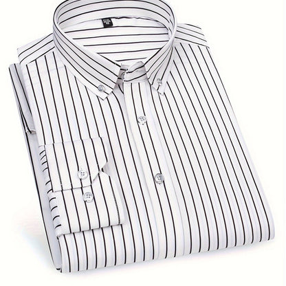 Herren Business-Freizeithemd mit modischen Streifen – Slim Fit, ideal für Büro und Alltag