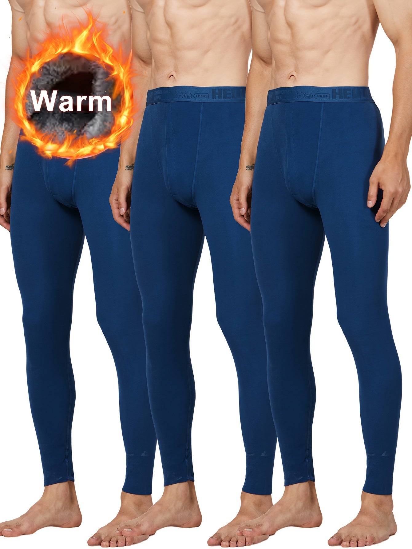 Herren Thermounterhose lang 3er Pack gefüttert Schwarz
